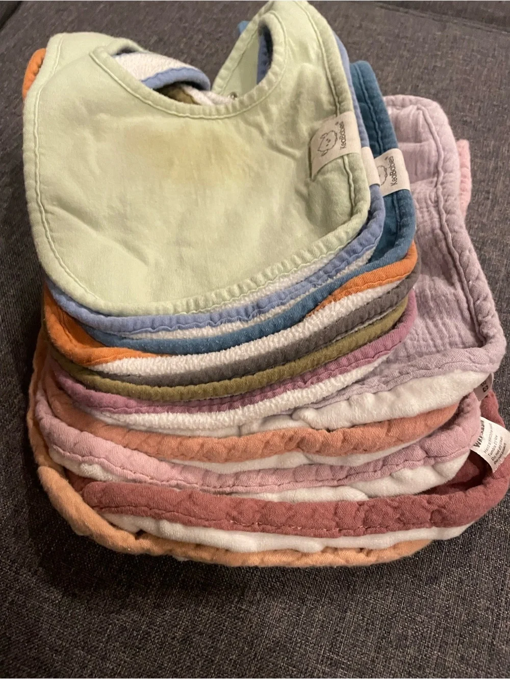Baby drool bibs and burp cloth lot